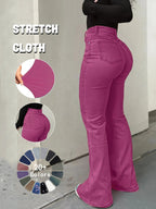 Y2K Women's High Waist Flare Leg Jeans,Casual Button Fly Pocket Design Bell Bottom Denim,Women's Bottoms for Daily Wear,000 Jeans,Fashionable And Versatile Women's Jeans,Suitable For Spring,Summer,Autumn And Winter