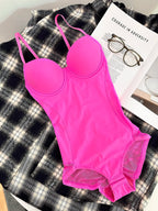 Women's Deep V Backless Slimming Body Shaping Bodysuit, XS-Xxl Sizes Available, Casual Style, Plain Design, All Season Wear