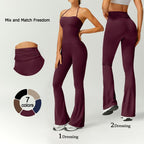 Women's Halter Neck Bodycon Flared Leg Jumpsuit – Stylish & Comfortable for Fitness & Fashion,Stylish & Comfortable Athleisure Outfit, Butt Lifting, High Waist Workout Gym Clothing Stretchable Activewear,jumpsuit women