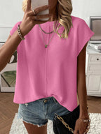 Women's Solid Color Sweater Vest, Casual Fashion Round Neck Knit Top for Summer, Fashion Women's Knitwear for Daily Wear