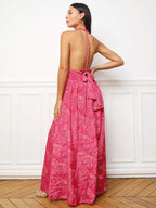 Robe longue multi-portés à imprimé cachemire
