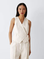 Women's 2-Piece Set (Striped or Solid Sleeveless Tank Top & High-Waisted Wide-Leg Trousers)