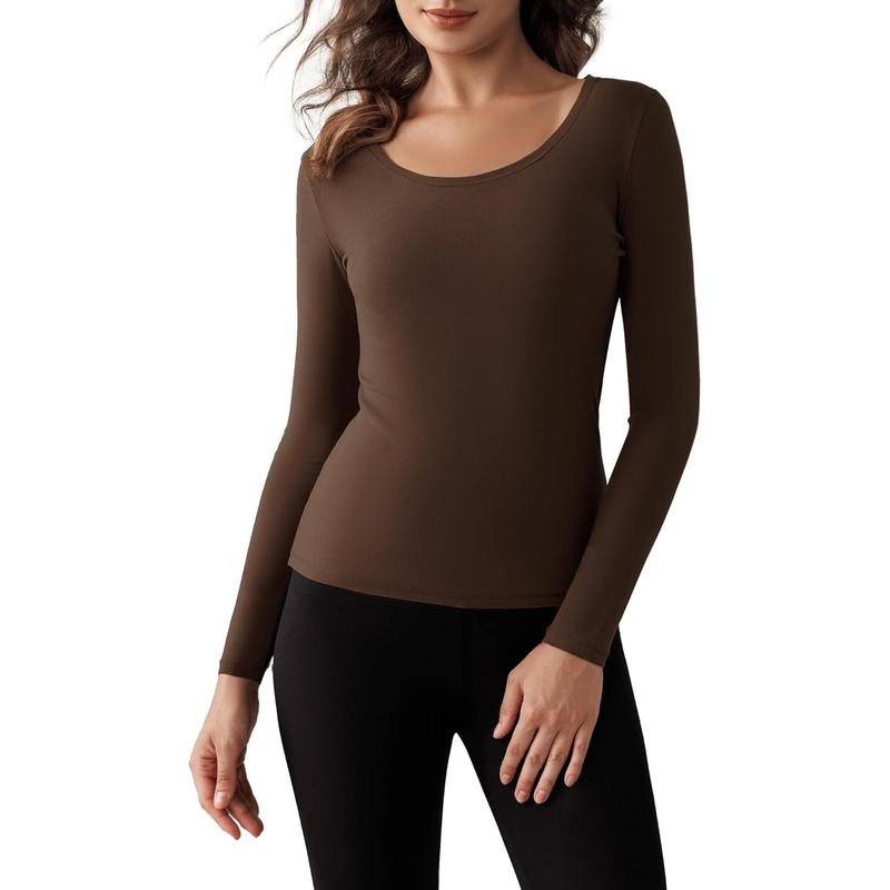 Women Long Sleeve Thermal Shirt Fleece Lined Undershirt Ultra Soft Base Layer Tops for Women Cold Weather
