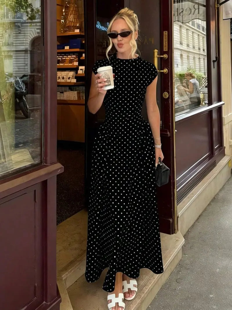 Sleeveless Slim-Fit A-Line Maxi Dress