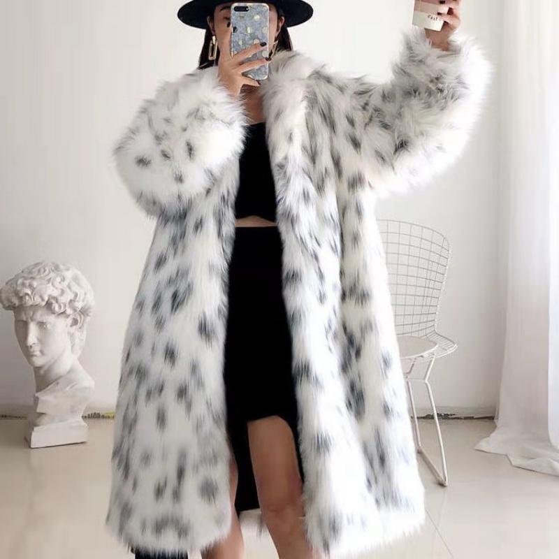 New Custom Women's Imitation Fox Fur Coat Thick Loose Lapel Top