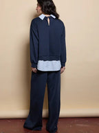 Women's two-piece set, including a top and trousers