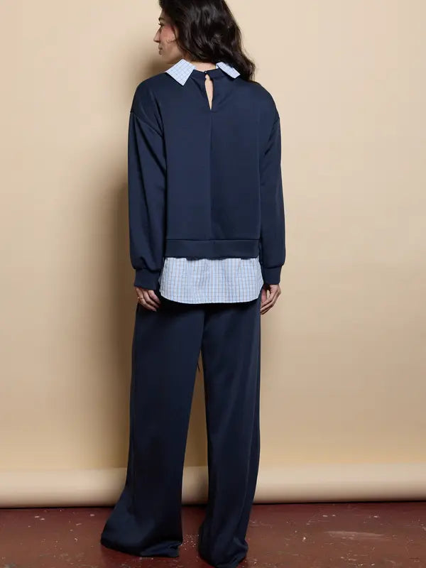 Women's two-piece set, including a top and trousers