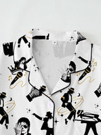 Women's Cute Retro Music Star Pajamas Set