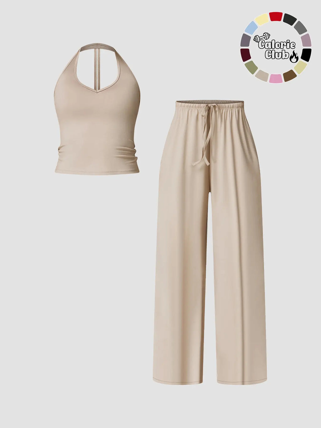 Women's Quick-Dry Sports Tank Top, Casual High-Waisted Bell Bottoms