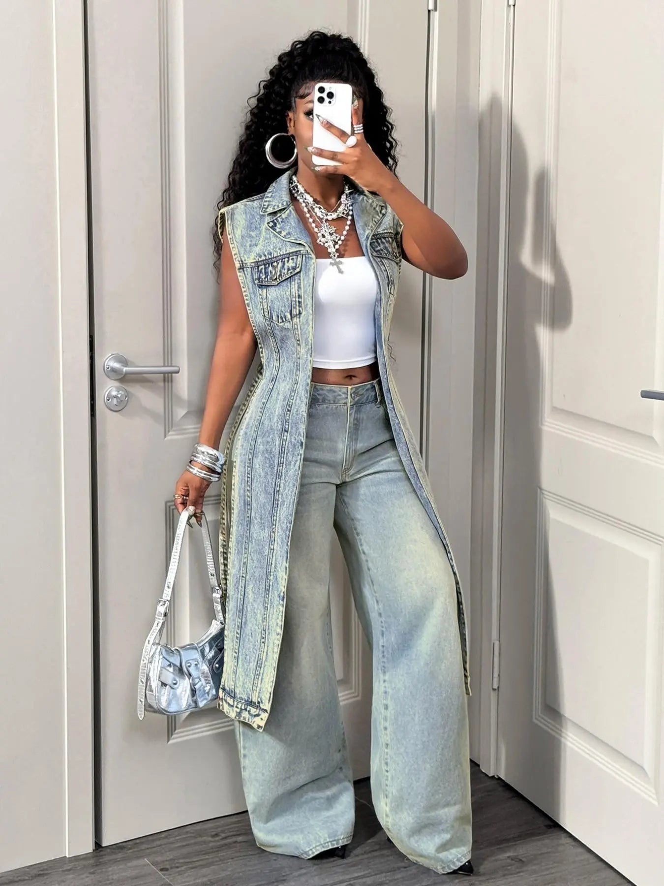Women's Sleeveless Denim Jacket Jean Vest
