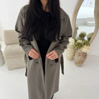 Womens Trench Belted Buttoned Coat