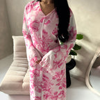 Women's elegant backless floral-lined summer dress with tie-up details