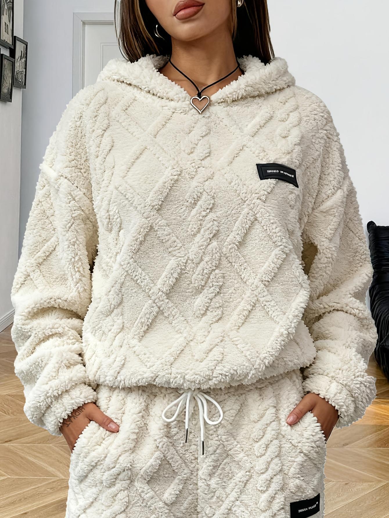 Women’s Minimalist Solid Long-Sleeve Nylon Hooded Sweatshirt