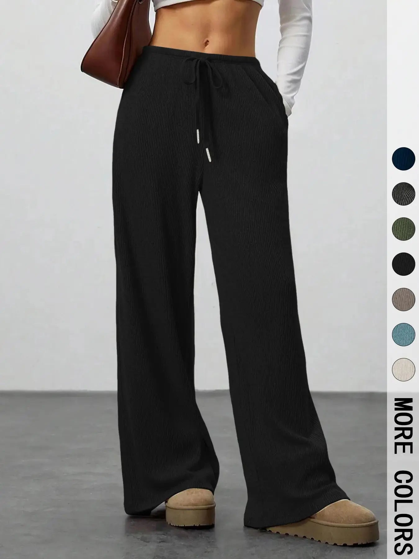 High Waist Comfortable Wide Leg Casual Jogging Pants