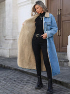Women's Fall Winter Basic Chic Fashion Long Denim Jacket