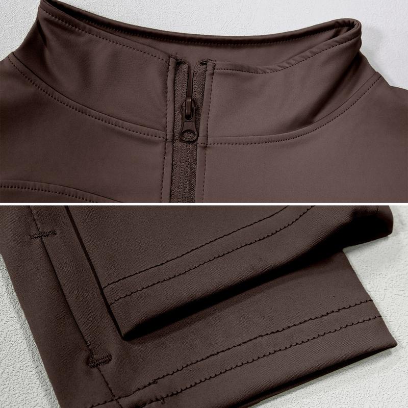 Women's Full Zip Long Sleeved Sports Jacket Slim Fit Quick Dry Stretch Fabric with Thumb Holes for Running Yoga Gym Workout Outfits Activewear