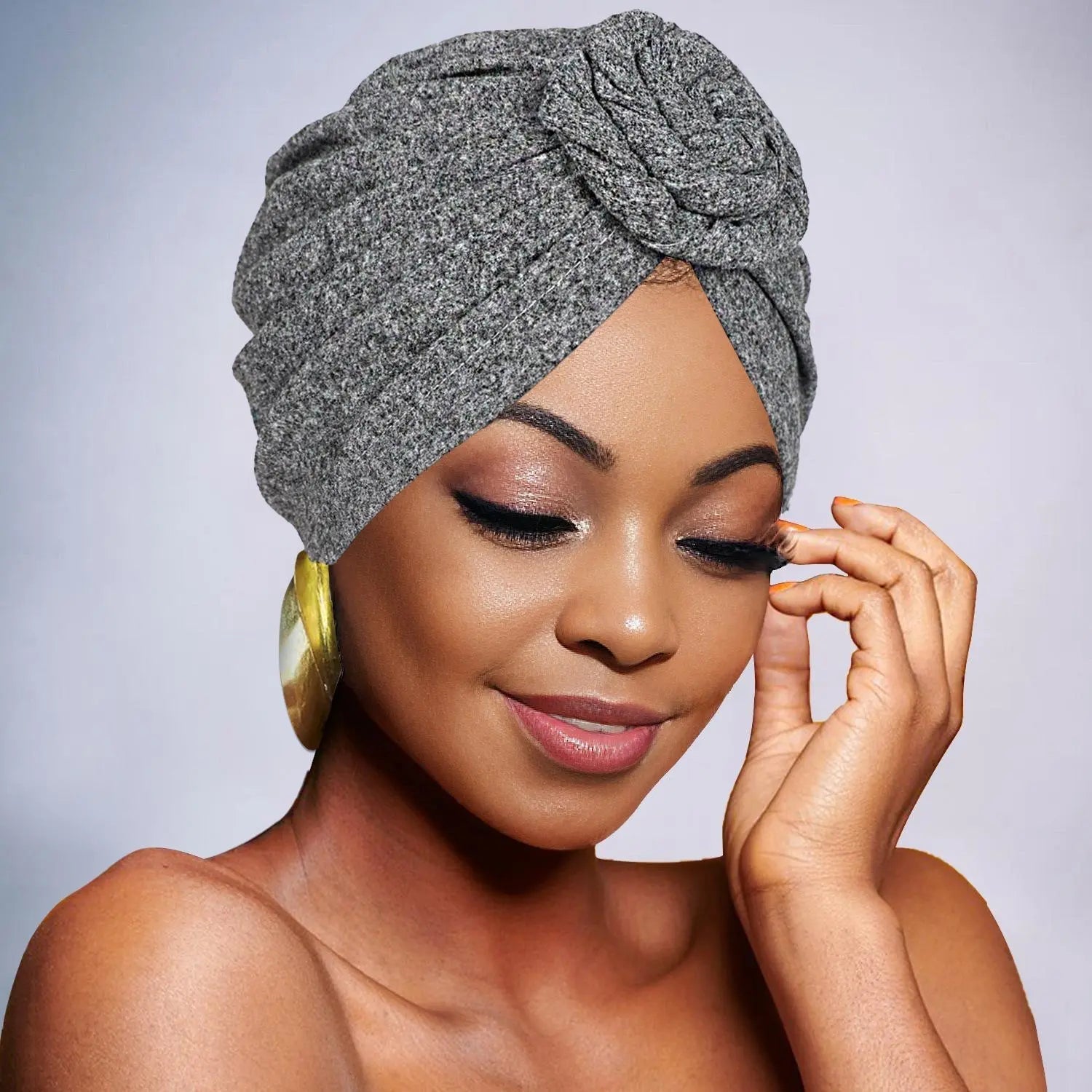 Women's Elegant Solid Color Flower Decor Turban Hat, Casual Trendy Head Wrap, Fashionable Clothes Accessories for Daily Use
