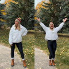 Women's Oversized Puffer Jacket Quilted Dolman Hoodies Pullover Long Sleeve Lightweight Warm Tops with Big Chest Pocket