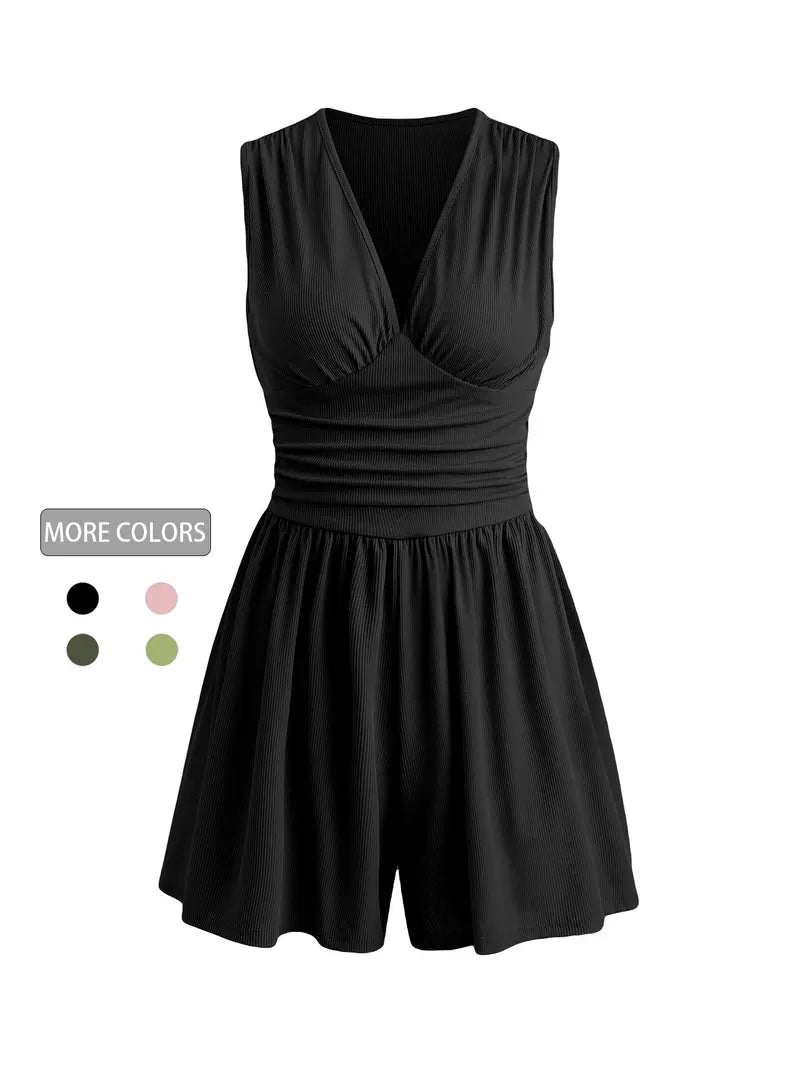 Women's Spring/Summer Sleeveless V-Neck Romper