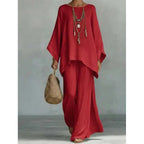 New women's set: loose-fitting shirt and wide-leg trousers