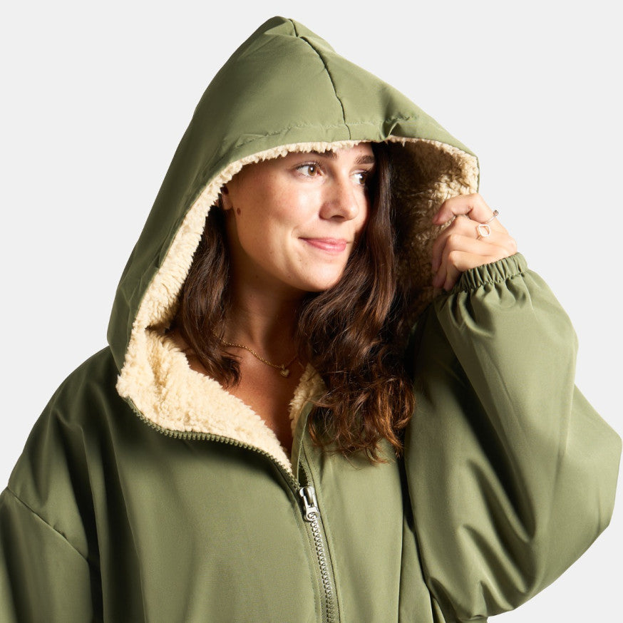 Drying Robe Waterproof Wind Resistant Changing Robe Soft Sherpa Fleece Lined Oversized Hooded Long Sleeve Coat Jacket for Kids Adults Men Women Surfing Beach Swimming Keep Dry