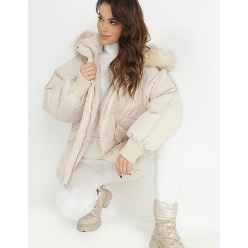 Women's Oversize Plush Hooded Zip-Up Thermal Cotton Coat,Fall & Winter Womenswear,Stylish Long Sleeve Flap Pocket Zipper Outerwear Jacketl