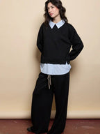 Women's two-piece set, including a top and trousers