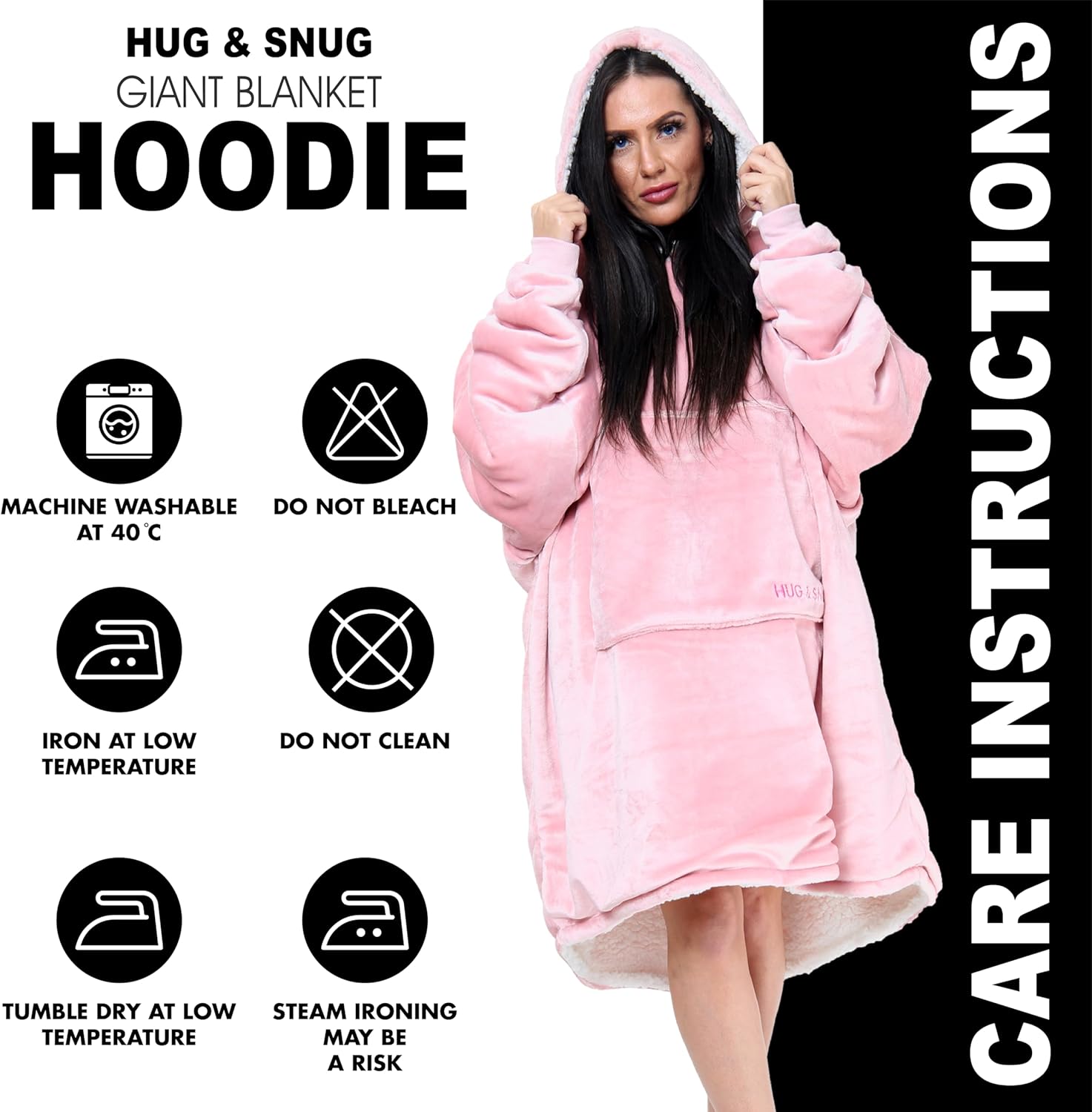 Oversized Hoodie Blanket Men Women, Ultra Soft Sherpa Fleece Warm Cosy Wearable Throw Sweatshirt Snuggle Oodies for Adults Teens with Big Pocket