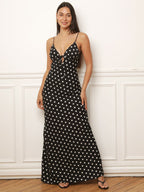 Robe dos-nu à motifs pois