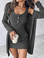 Women's Striped Dress Set, Casual Style, Comfortable Fabric, Fashion Design, Perfect for Daily Wear, Clothes