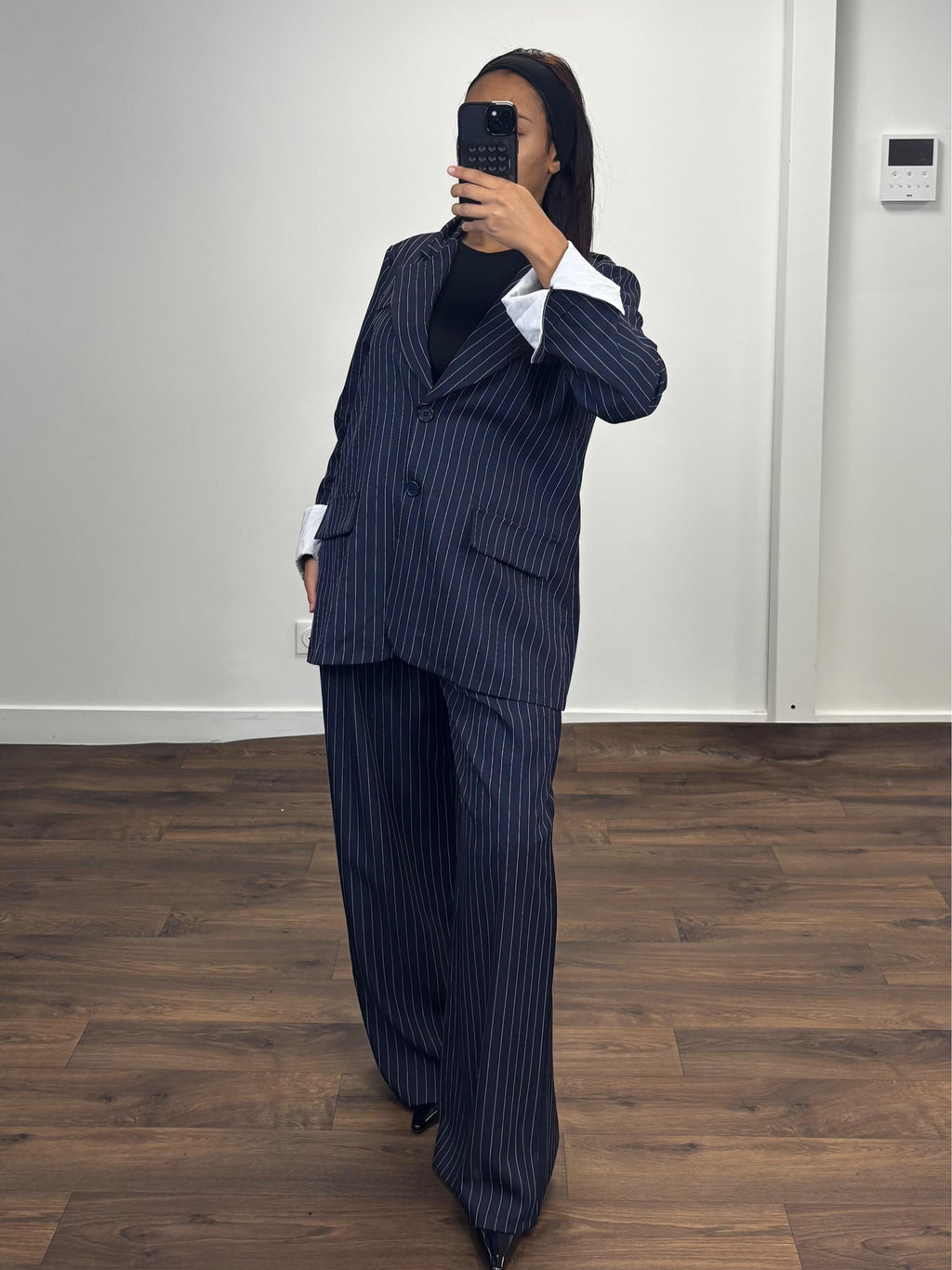 Ensemble blazer à rayures
