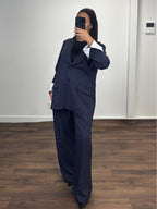 Ensemble blazer à rayures