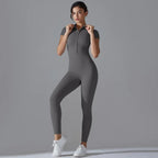 Women's Sexy Hip Lifting Fitness Jumpsuit, Tight Zipper Fitness Running Suit, Sports Pants Leggings Sport Women Fitness