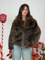 Women's Solid Color Faux Fur Fuzzy Jacket, Casual Long Sleeve Collared Fuzzy Coat for Fall & Winter, Women's Clothing for Daily Wear, Cute Tops
