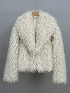 Women's Faux Fur Short Coat, Warm Loose Fit Winter Jacket, High-End Look, New Trendy Design, Perfect for Cold Weather