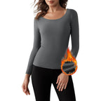 Women Long Sleeve Thermal Shirt Fleece Lined Undershirt Ultra Soft Base Layer Tops for Women Cold Weather
