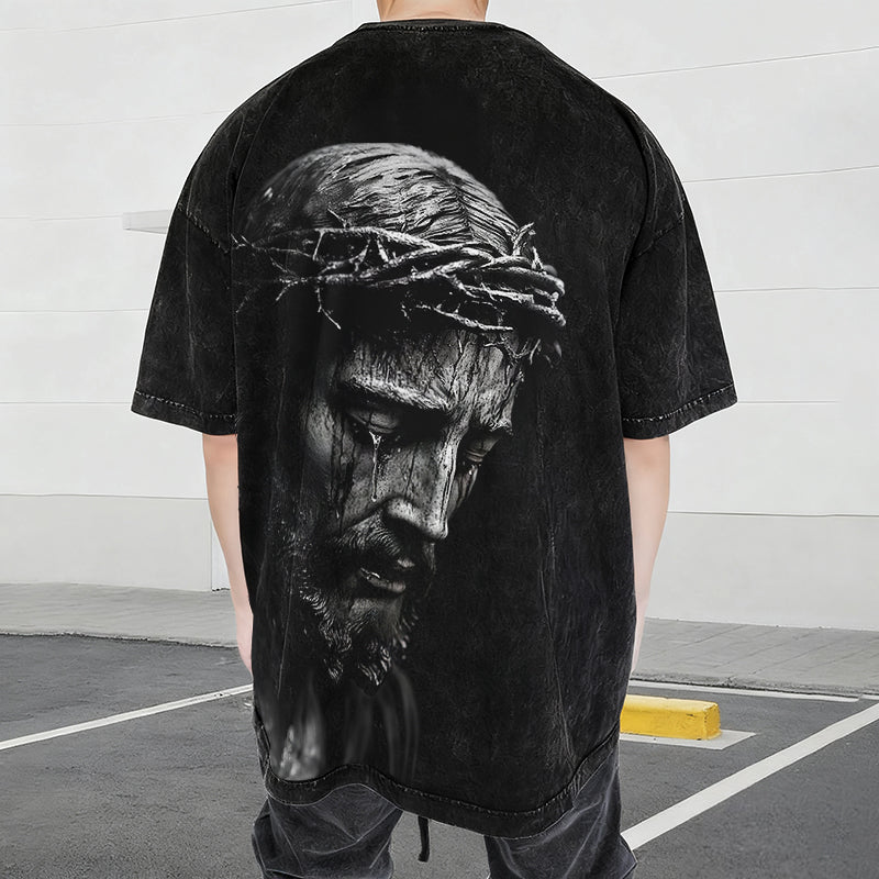 Crown Of Thorns Portrait Washed T-Shirt