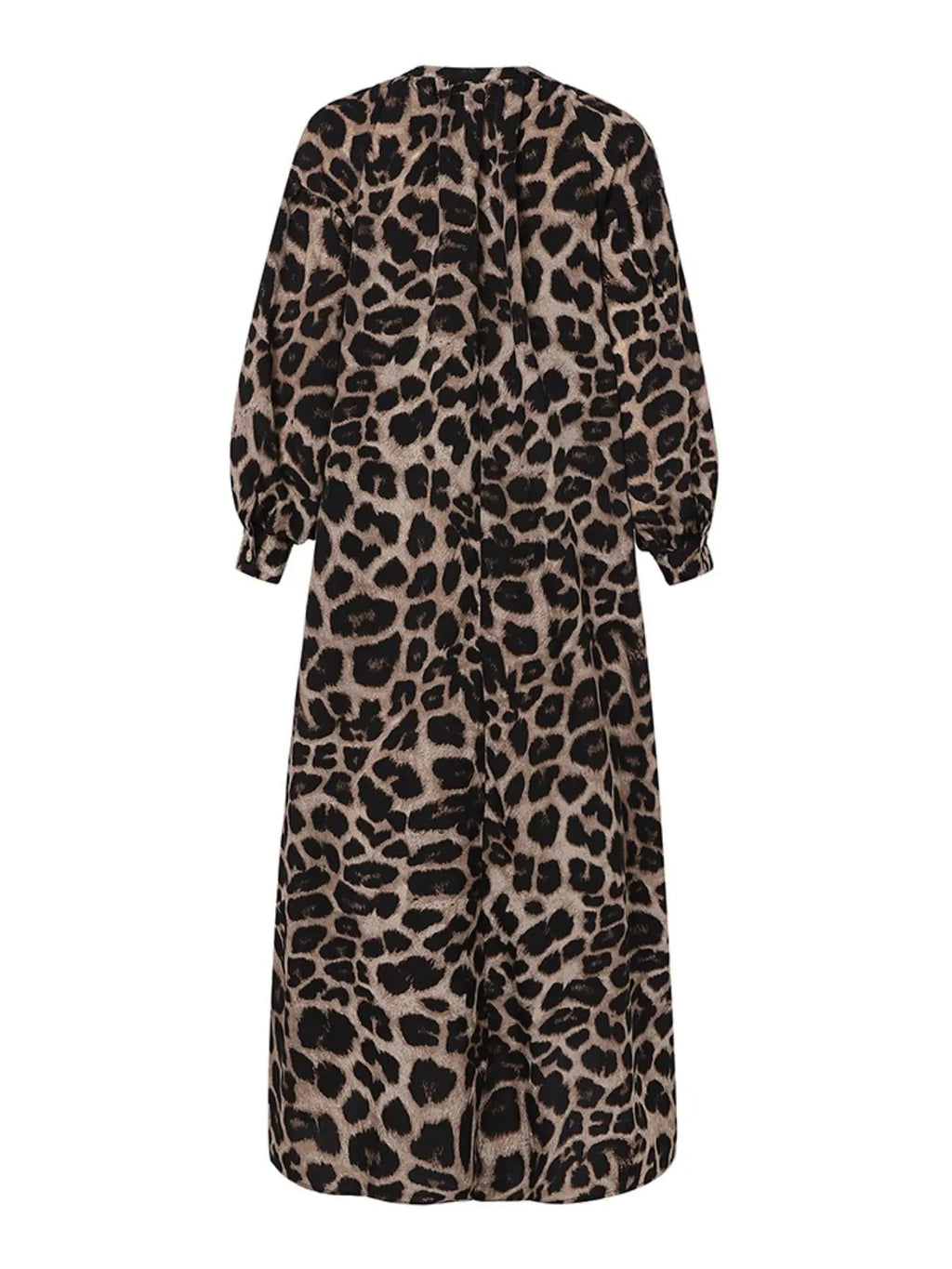 Women's Casual Boho All-Over Leopard Print Dress, Street Long Dress for Vacation Wear, Ladies Clothes for Daily Wear