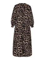 Women's Casual Boho All-Over Leopard Print Dress, Street Long Dress for Vacation Wear, Ladies Clothes for Daily Wear