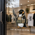 Flight Never Option Penguin Soldier Waterproof Decal