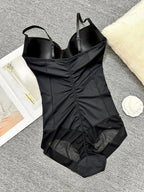 Women's Ruched Slimming Bodysuit Set, Thin Strapless Design, Perfect for Evening Gowns, All-Season Comfortable Underwear