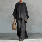 New women's set: loose-fitting shirt and wide-leg trousers