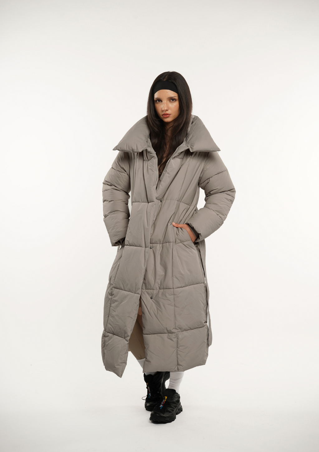 Extra Long Length Belted Button Jacket Splashproof