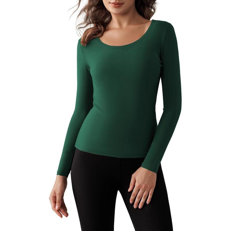 Women Long Sleeve Thermal Shirt Fleece Lined Undershirt Ultra Soft Base Layer Tops for Women Cold Weather