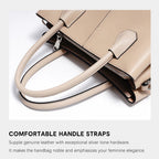 Women’s White Leather Top Handle Bag