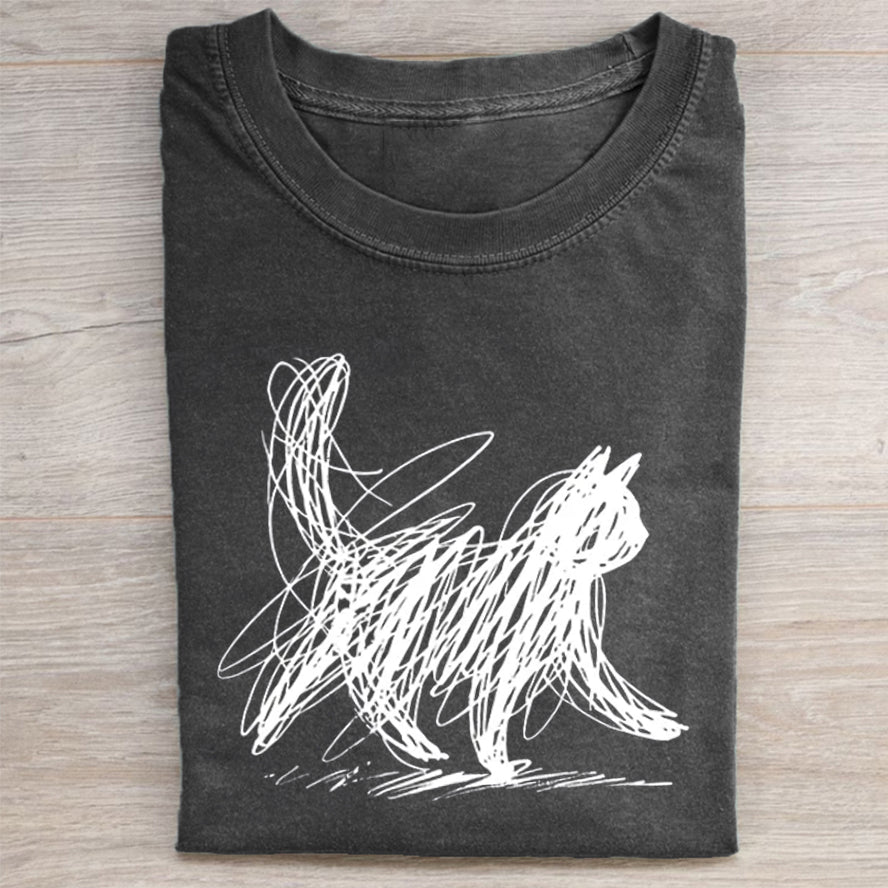 Minimalist Cat T-shirt