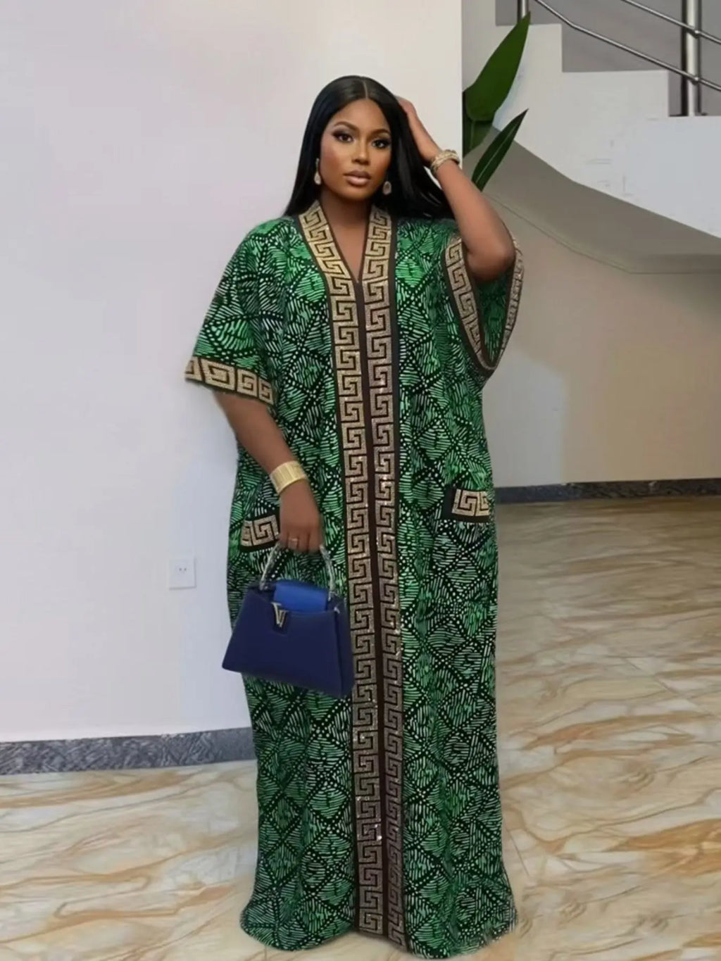 Plus Size African-Style Kaftan Dress for Women