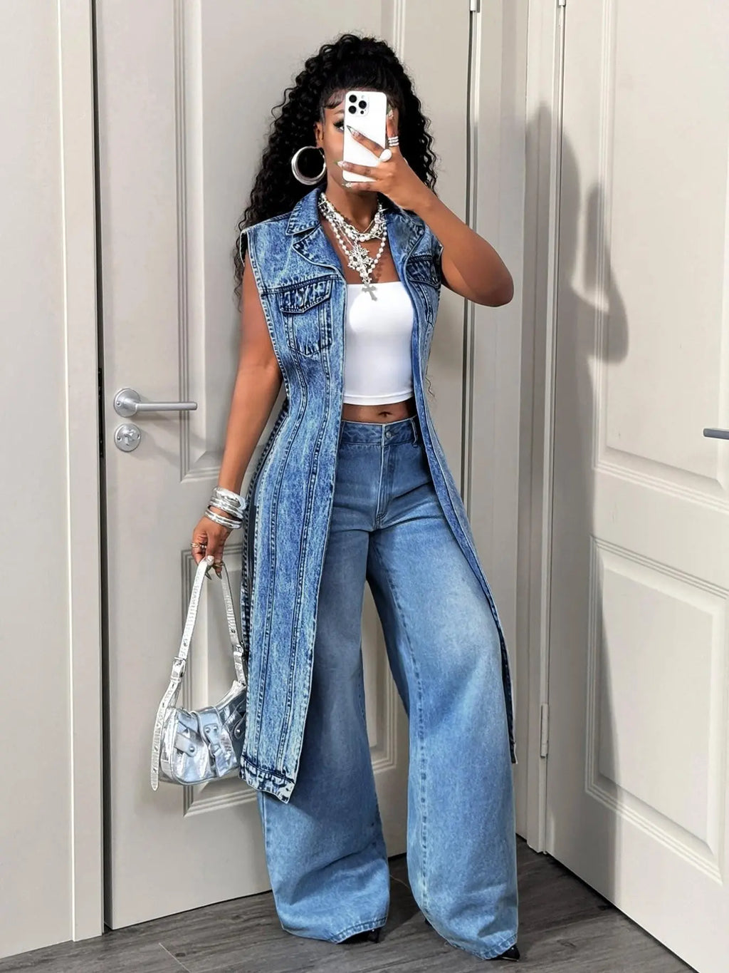 Women's Sleeveless Denim Jacket Jean Vest