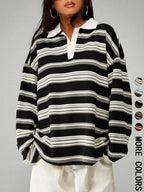 Vintage Striped Collared T-Shirt