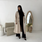 Womens Trench Belted Buttoned Coat
